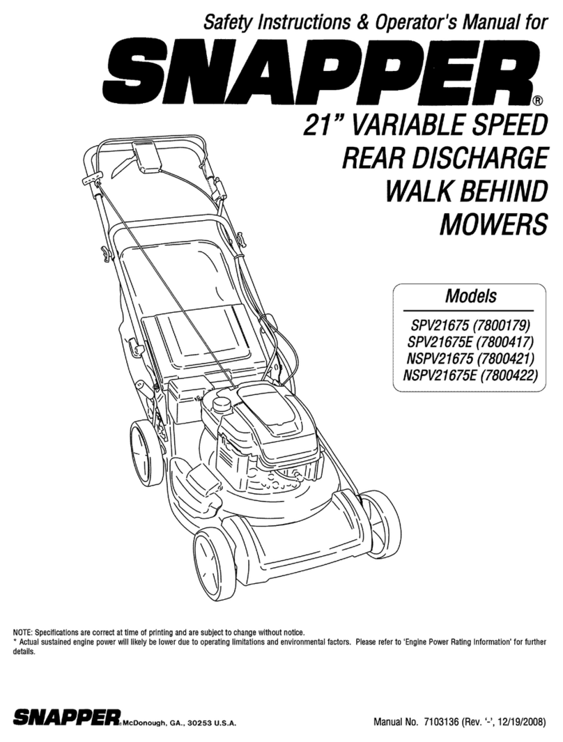 Snapper SPV21675 Manuale operativo e di manutenzione