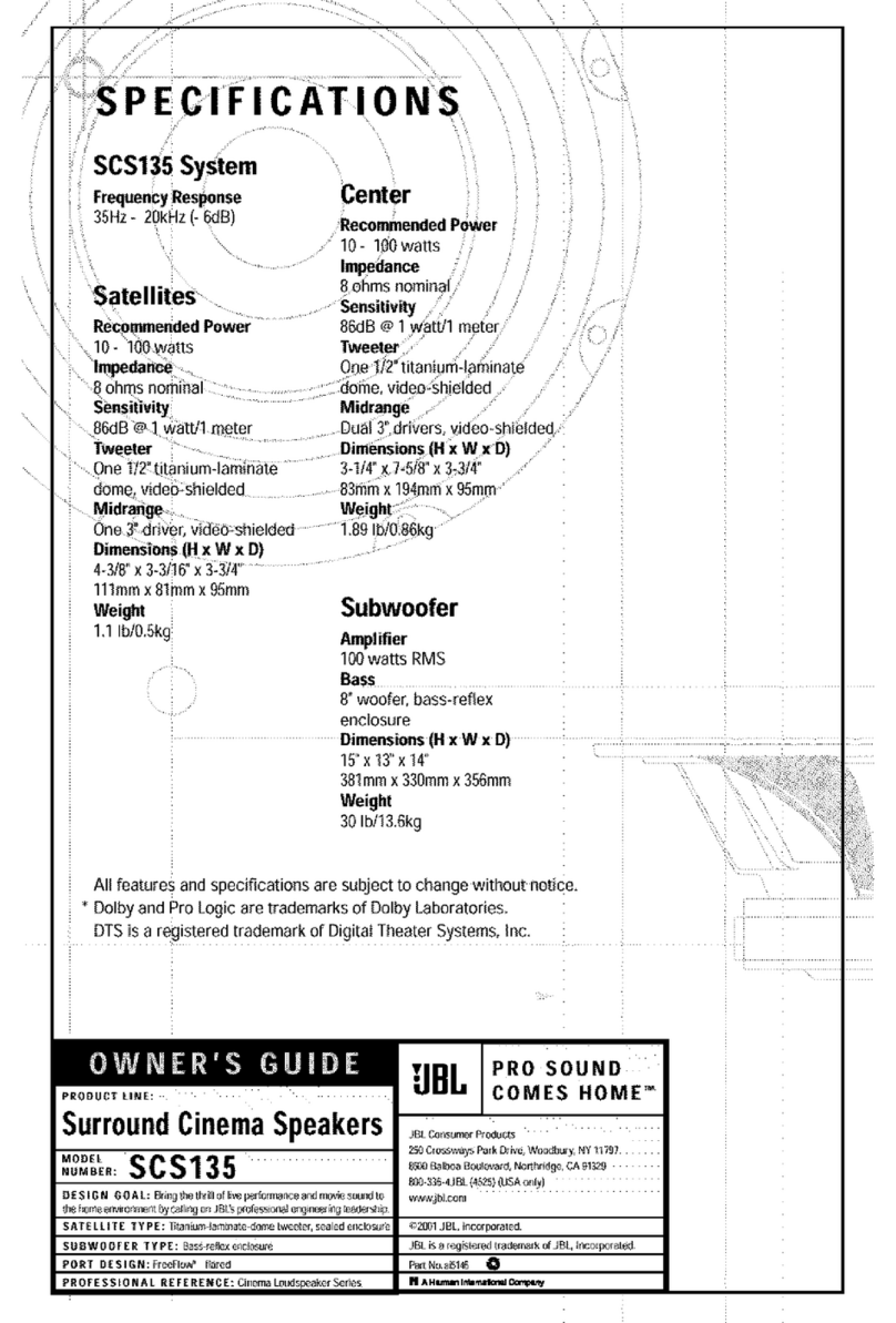 JBL SCS 135 Manuale utente