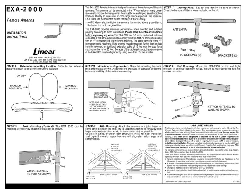 Linear EXA-2000 Manuale utente