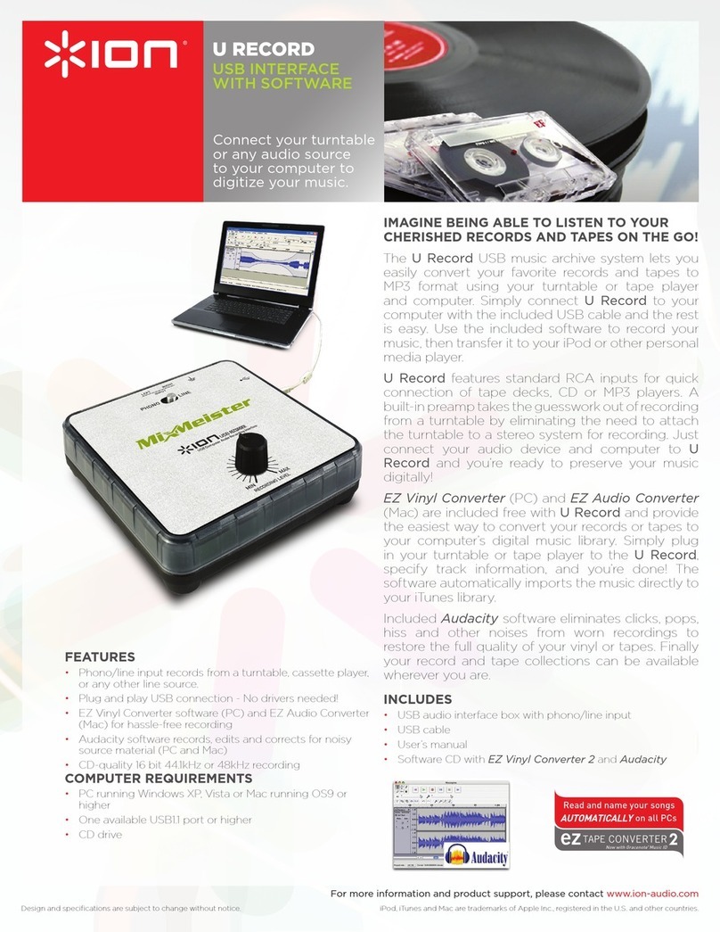 ION U Record USB Interface Manuale utente