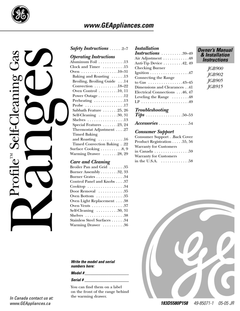GE Appliances Profile JGB905 Istruzioni originali