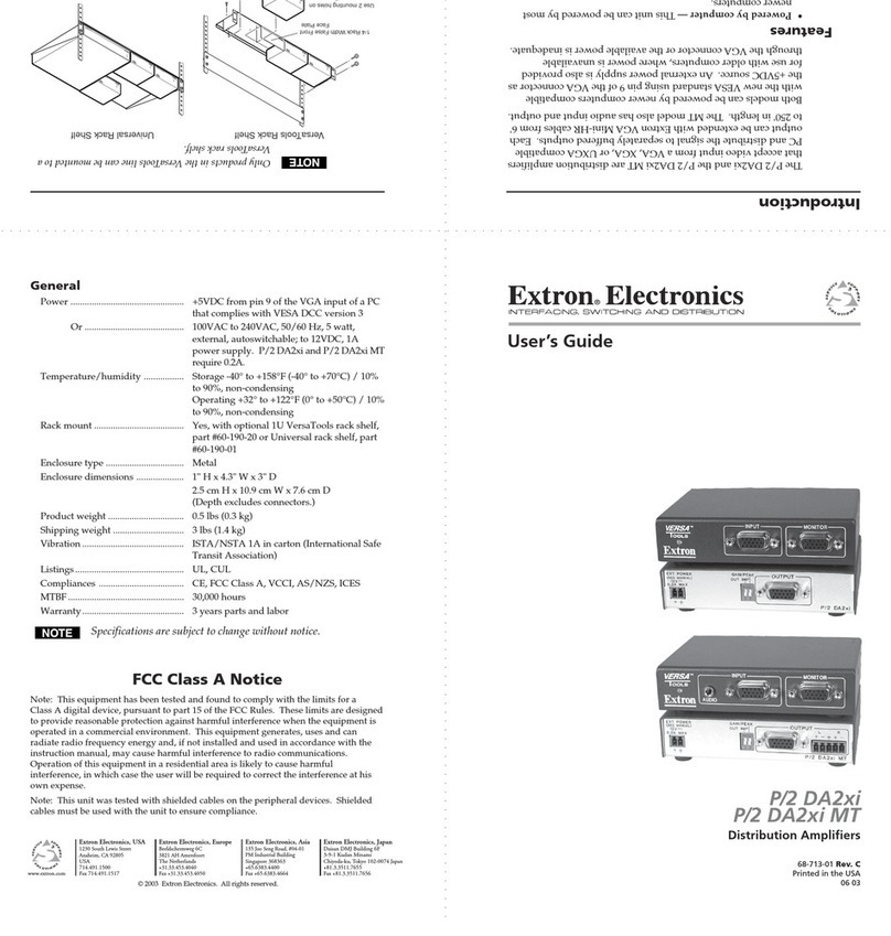 Extron electronics Extron P/2 DA2xi Manuale utente