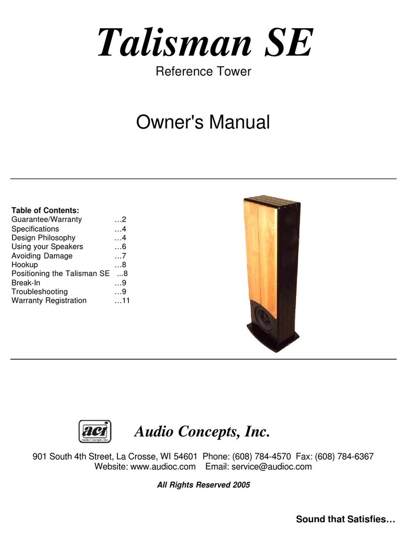 Audio Concepts SE Reference Tower Manuale utente