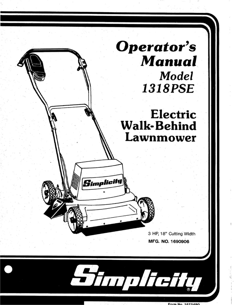 Simplicity 1318PSE Mower Manuale utente