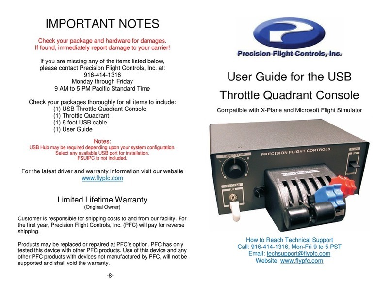 Precision Flight Controls USB Throttle Quadrant Console Manuale utente
