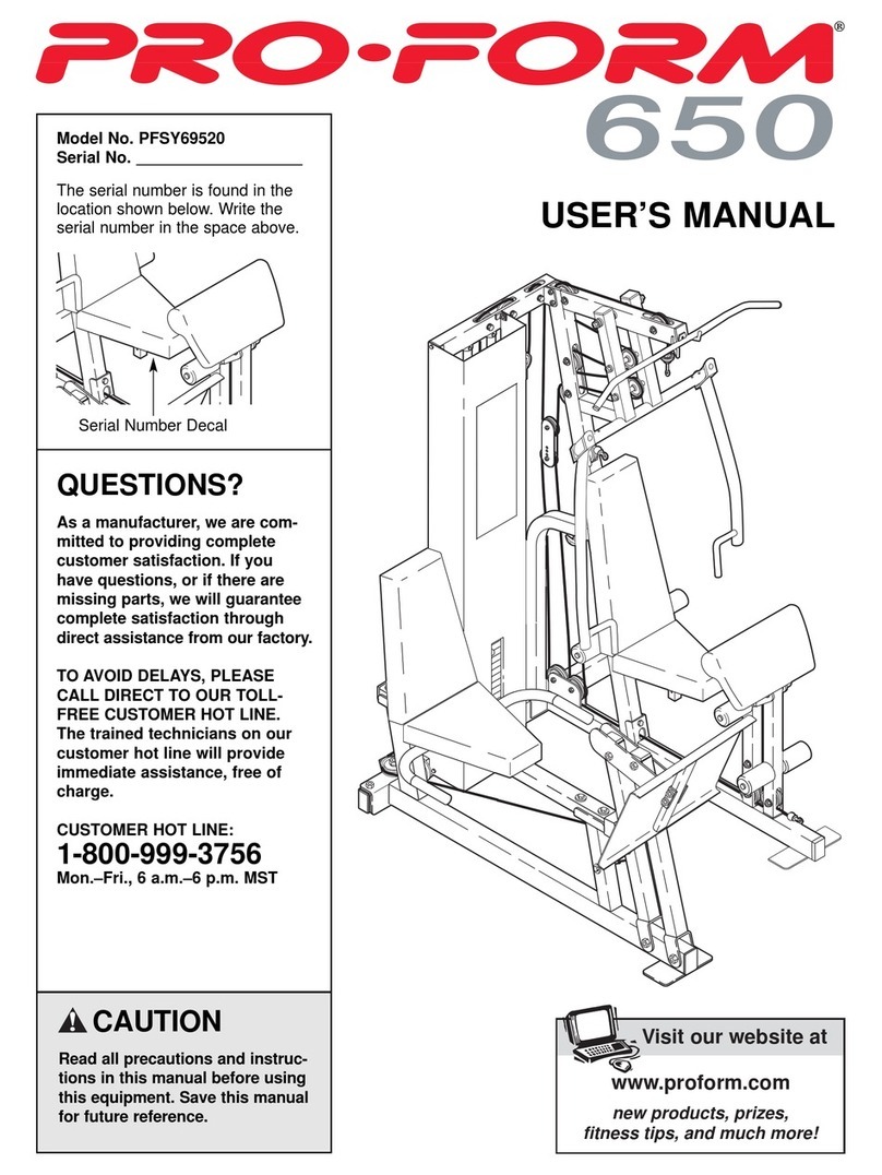 Pro-Form PFSY69520 Manuale utente