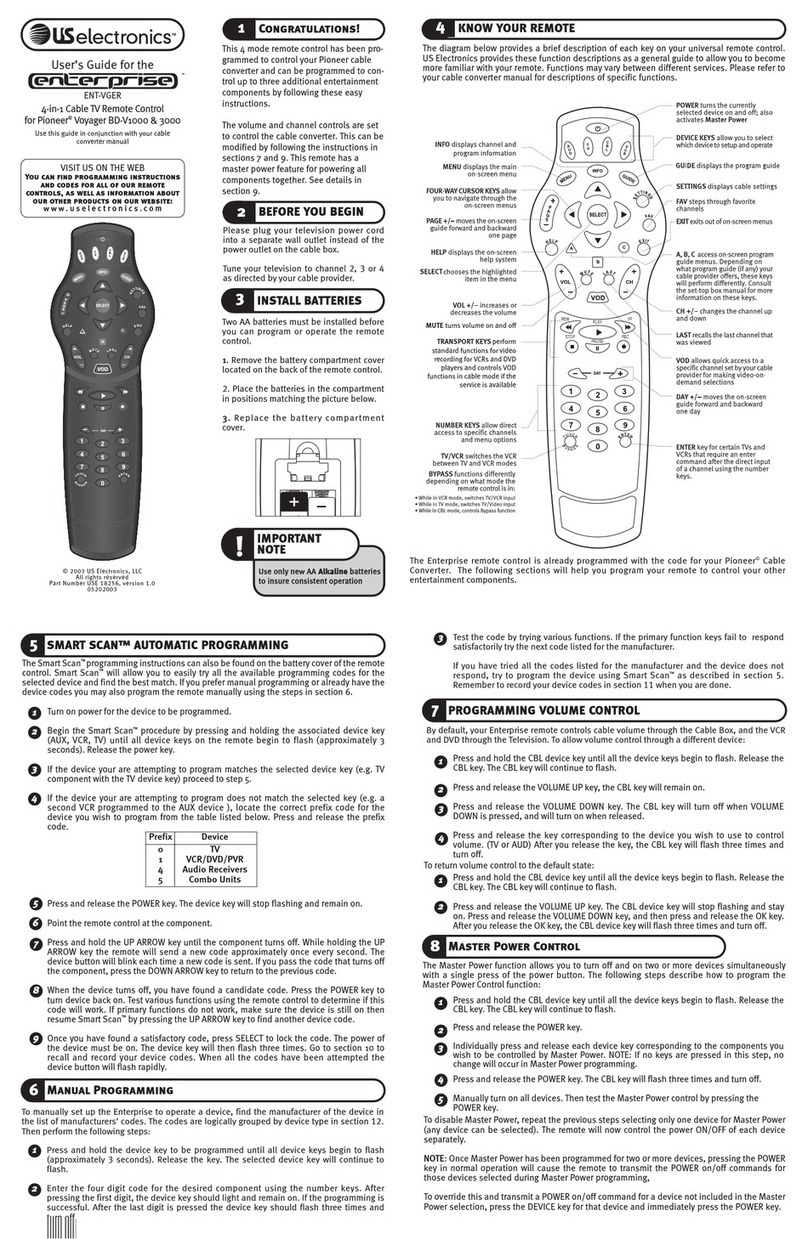 US Electronics 3000 Manuale utente