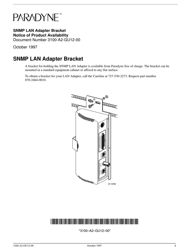 Paradyne Adapter Bracket Manuale operativo e di manutenzione
