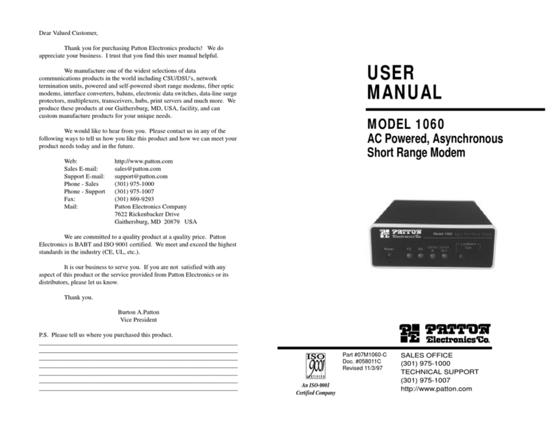 Patton electronics 1060 Manuale utente
