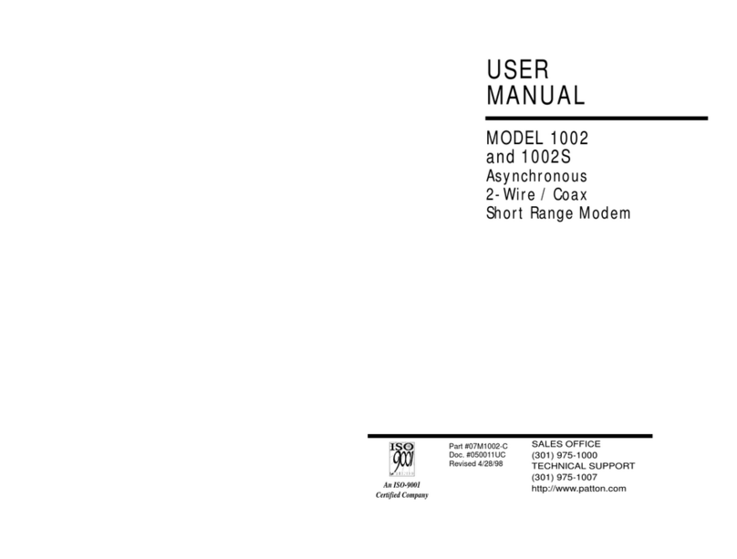 Patton electronics 1002S Manuale utente