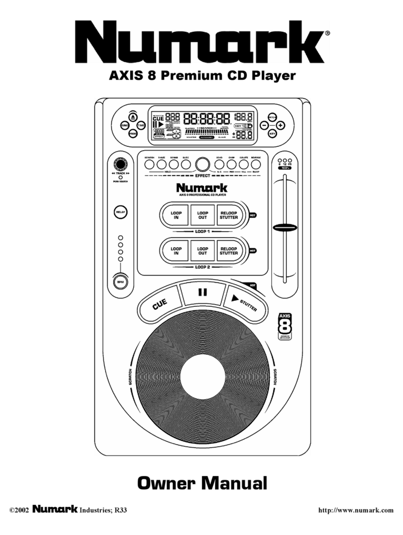 Numark AXIS 8 Manuale utente