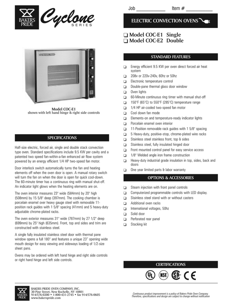 Bakers Pride Cyclone COC-E1 Manuale utente