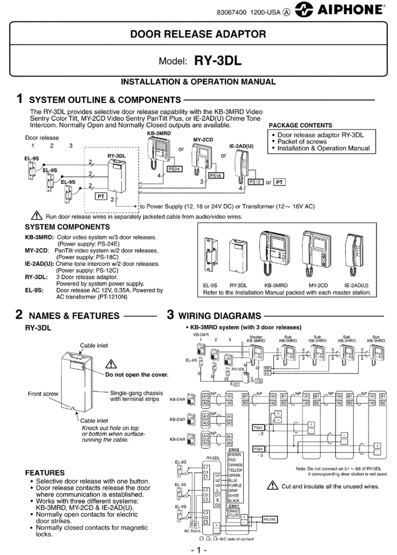 Aiphone RY-3DL Manuale utente Aiphone RY-3DL Manuale utente
