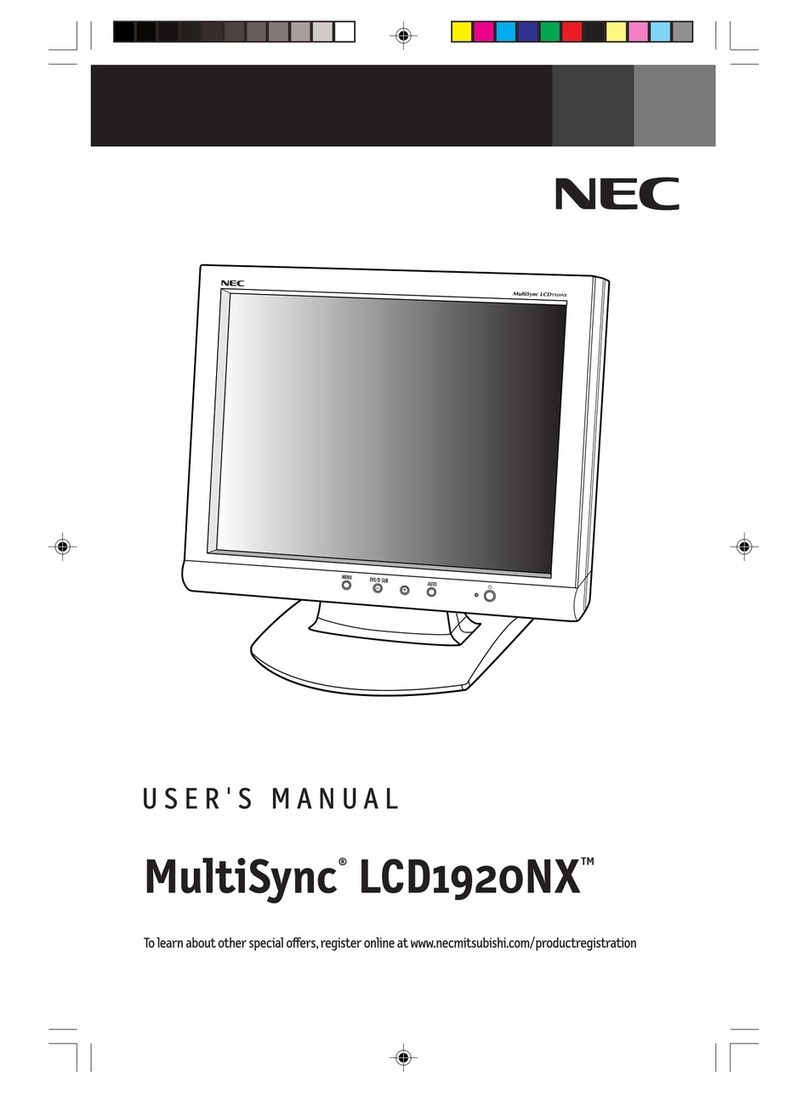 NEC LCD1920NX BK - MultiSync - 19" LCD Monitor Manuale utente