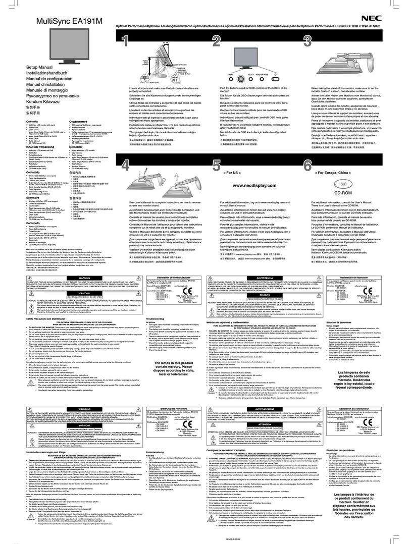 NEC MultiSync EA191M Guida utente NEC MultiSync EA191M Guida utente