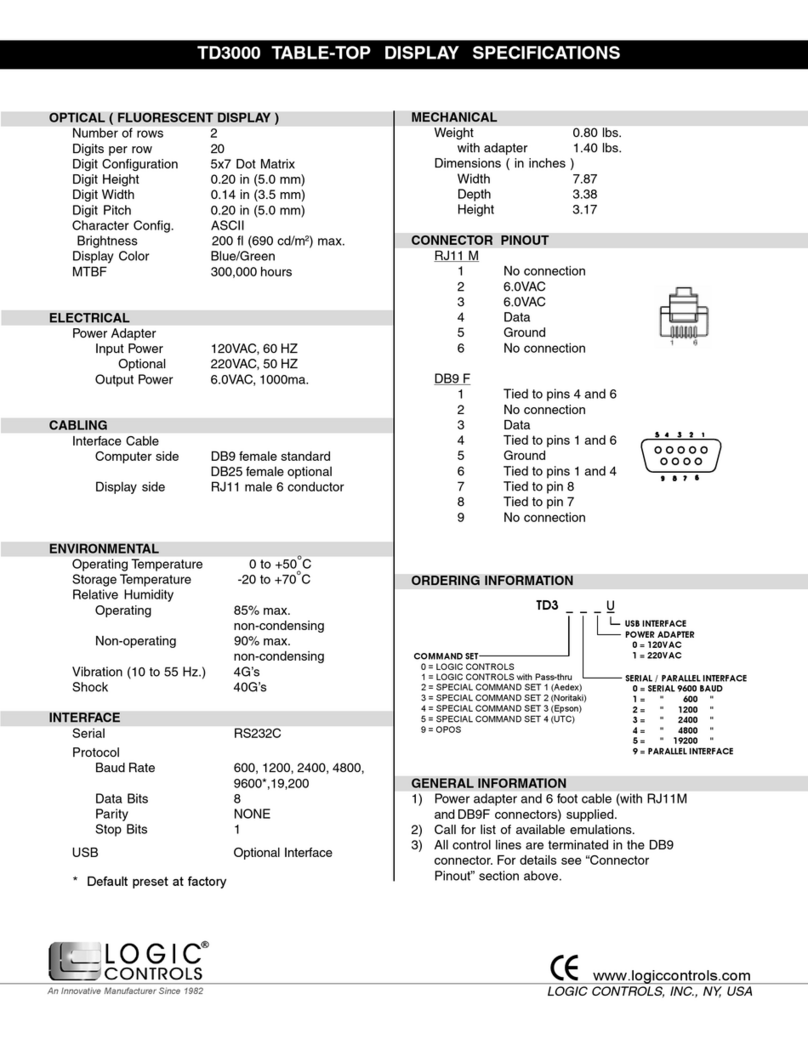 Logic Controls TD3000 Series Manuale utente
