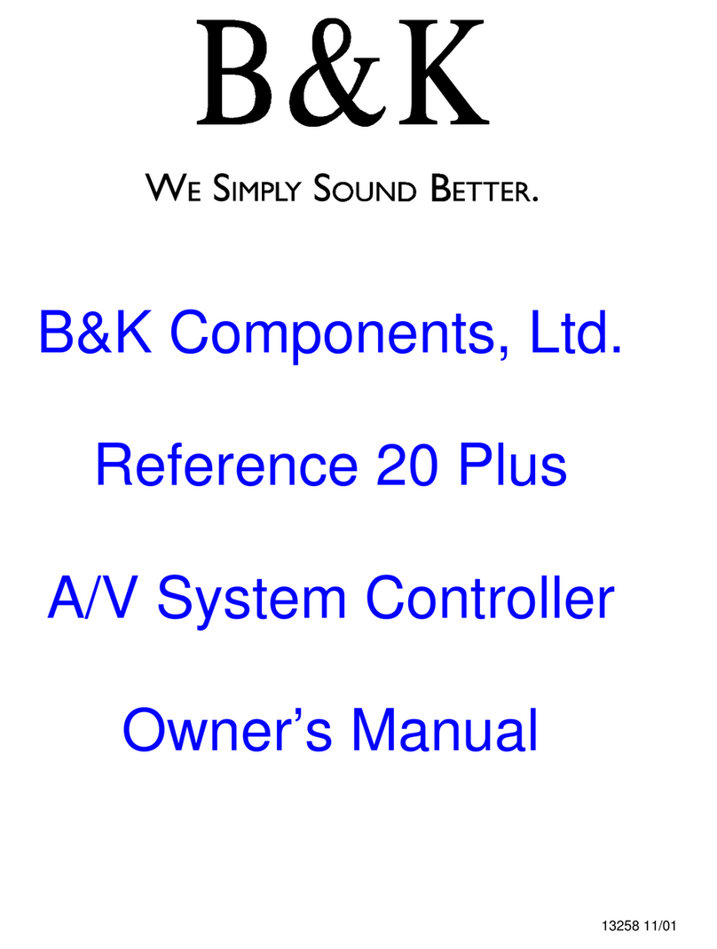 B&K Reference 20 Plus A/V System Controller Manuale utente