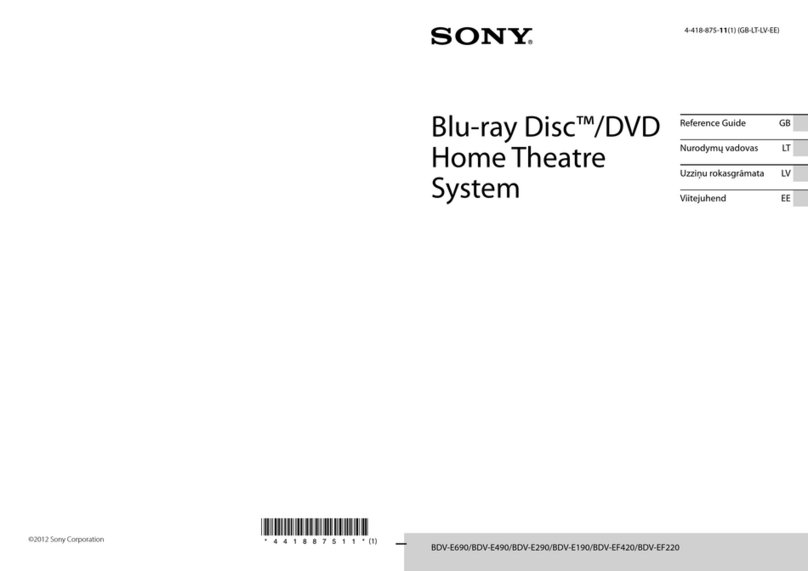 Sony BDV-E190 Manuale utente