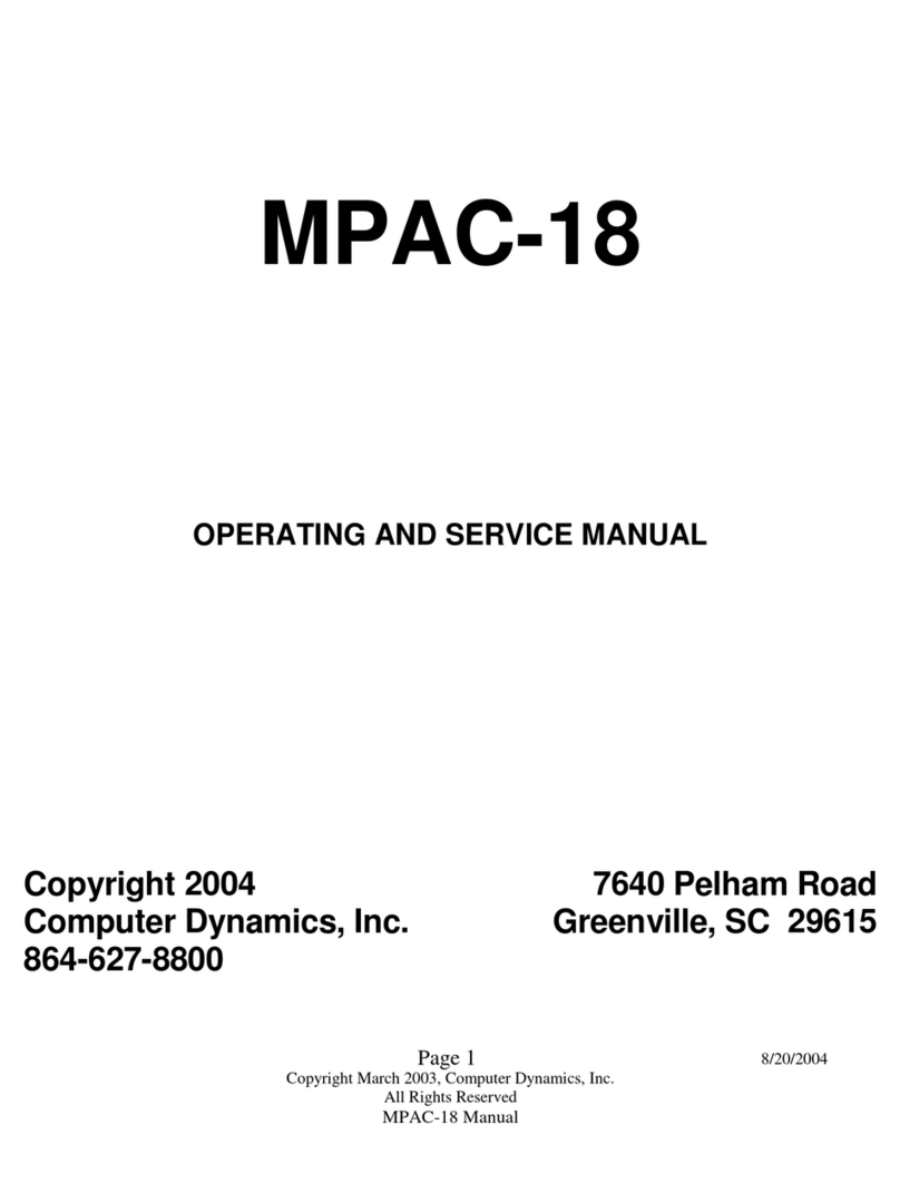 Computer Dynamics MPAC-18 Manuale di servizio