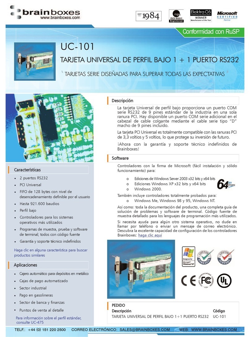 Brainboxes UC-101 Manuale utente