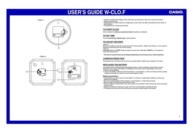 Casio Clock Manuale utente