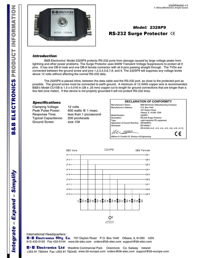 B&B Electronics 232SP9 Manuale utente