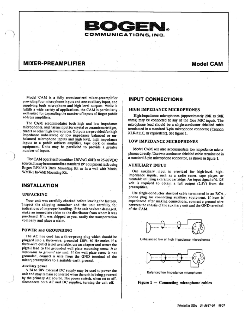 Bogen CAM Manuale utente