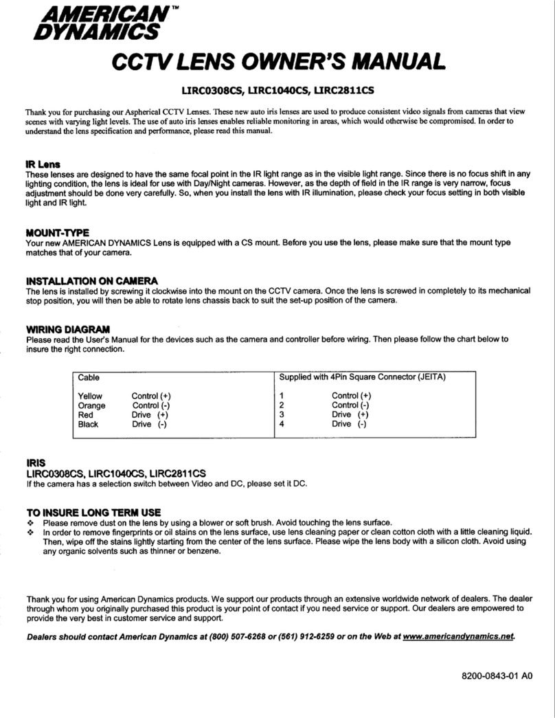 American Dynamics LIRC0308CS Manuale utente
