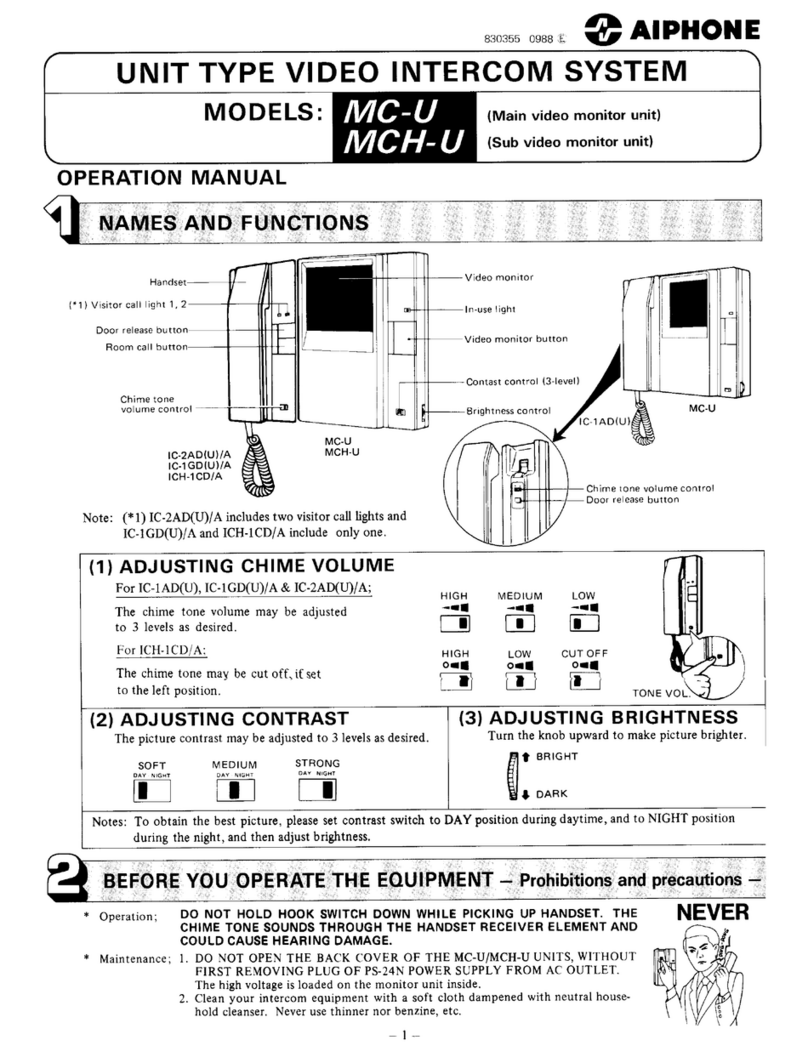 Aiphone MC-U Manuale utente Aiphone MC-U Manuale utente