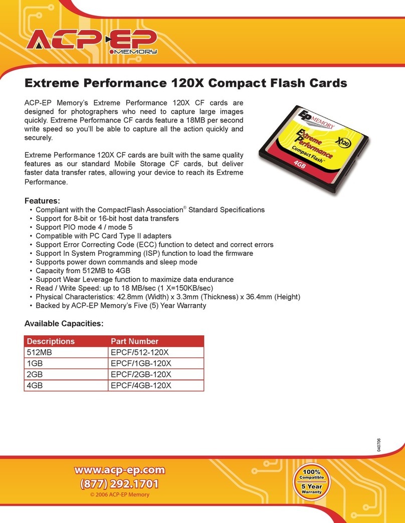 ACP-EP Memory CompactFlash CF120X Dimensioni