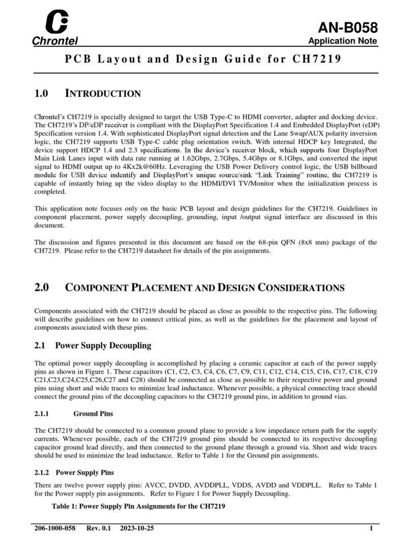 Chrontel CH7219 Istruzioni per l'installazione e il funzionamento
