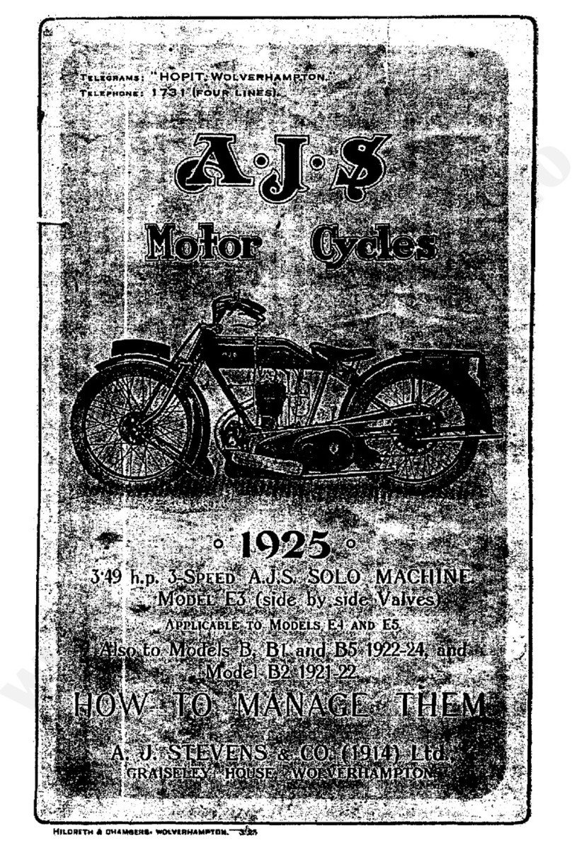 AJS E3 1925 Manuale utente