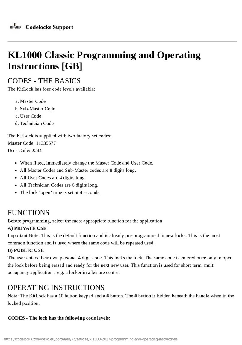 CODELOCKS KL1000 Manuale utente
