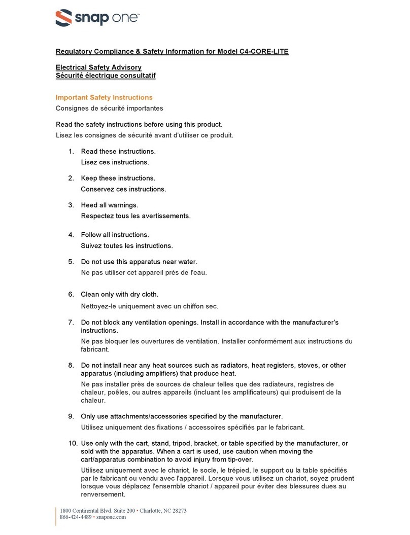 Snap One C4-CORE-LITE Manuale utente