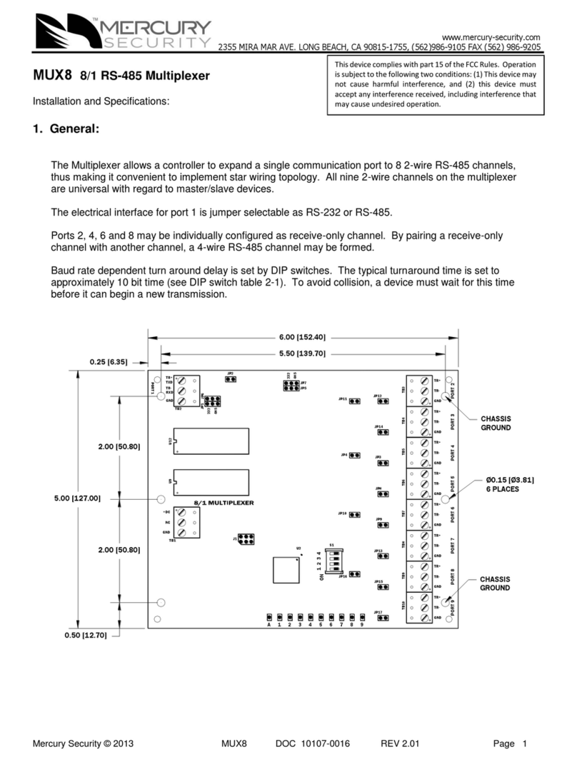 Mercury Security MUX8 Manuale utente