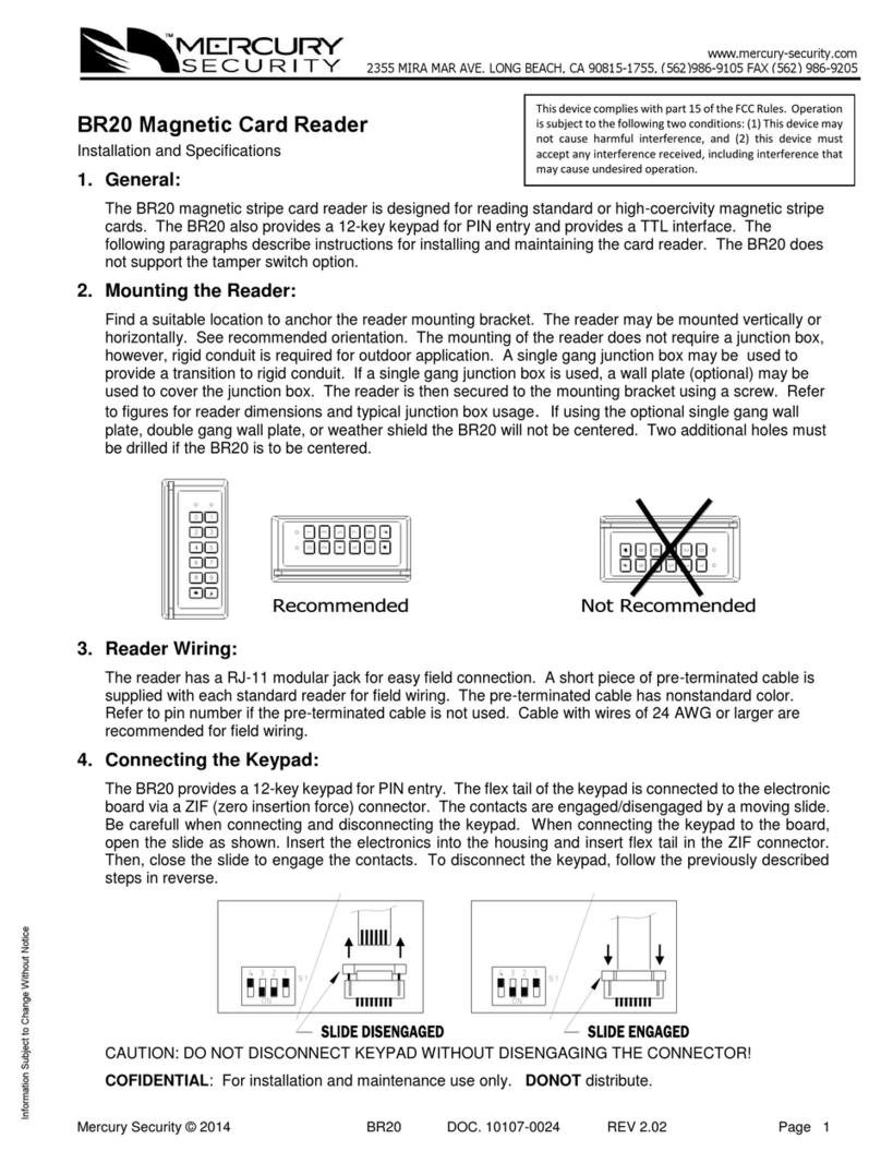 Mercury Security BR20 Manuale utente