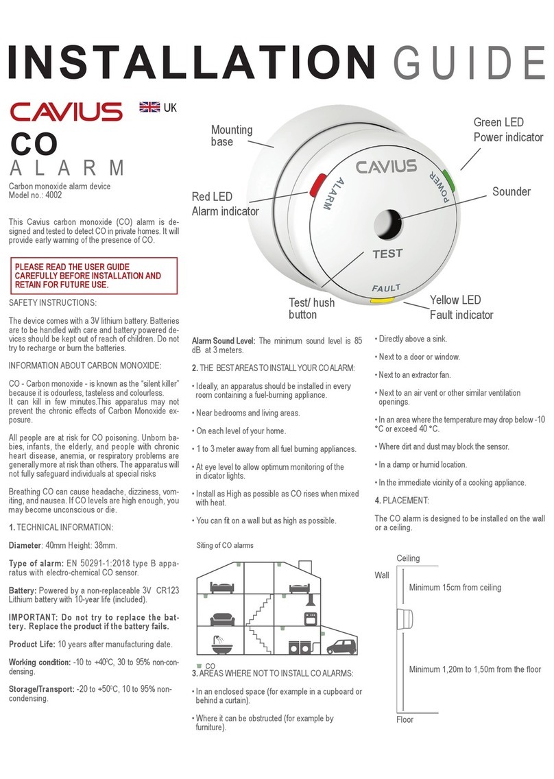 Cavius CO ALRM Manuale utente