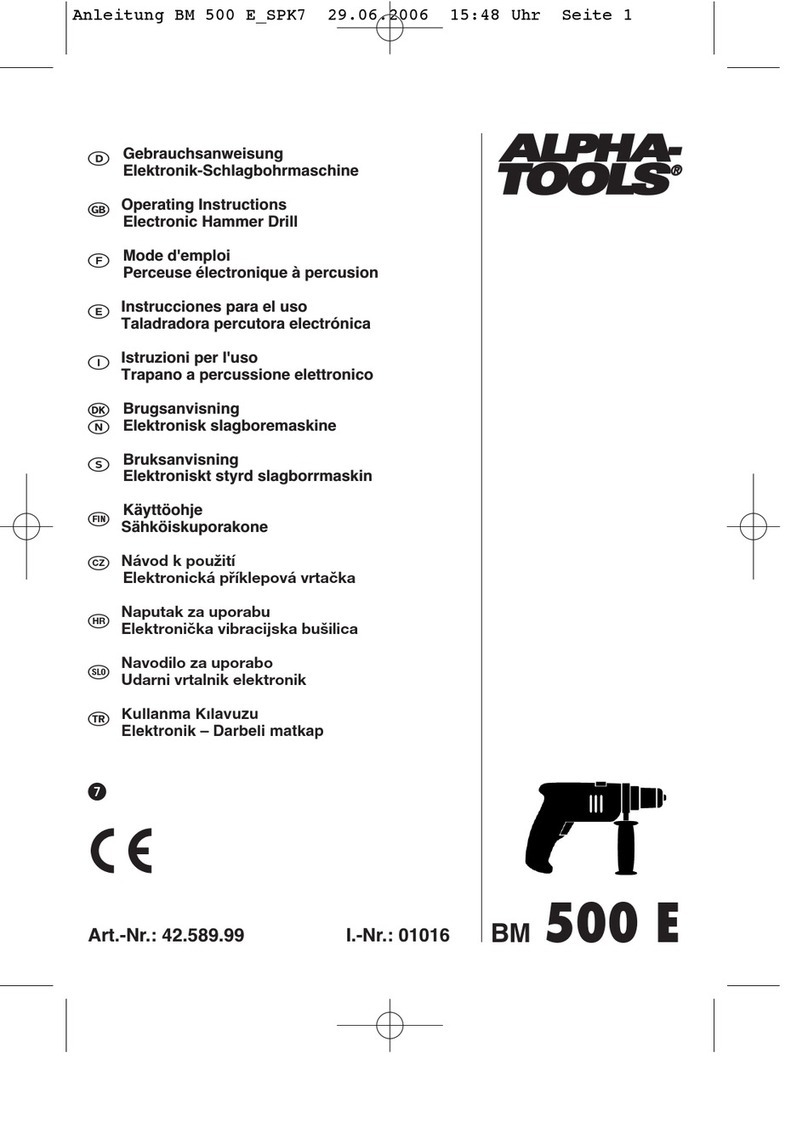 Alpha tools BM 500 E Manuale utente