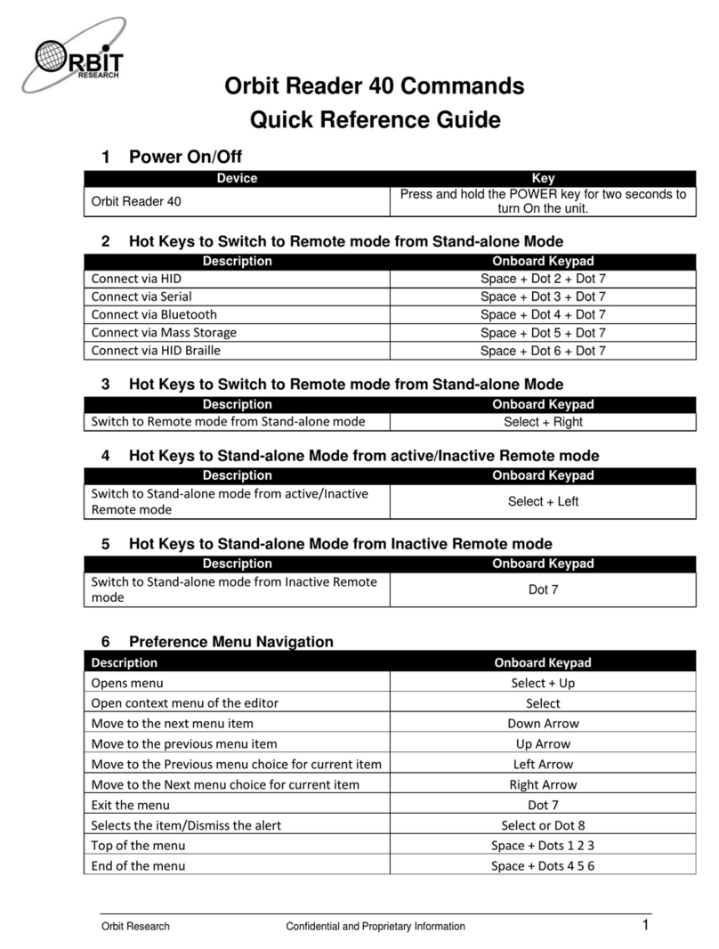 Orbit Research Reader 40 Manuale utente
