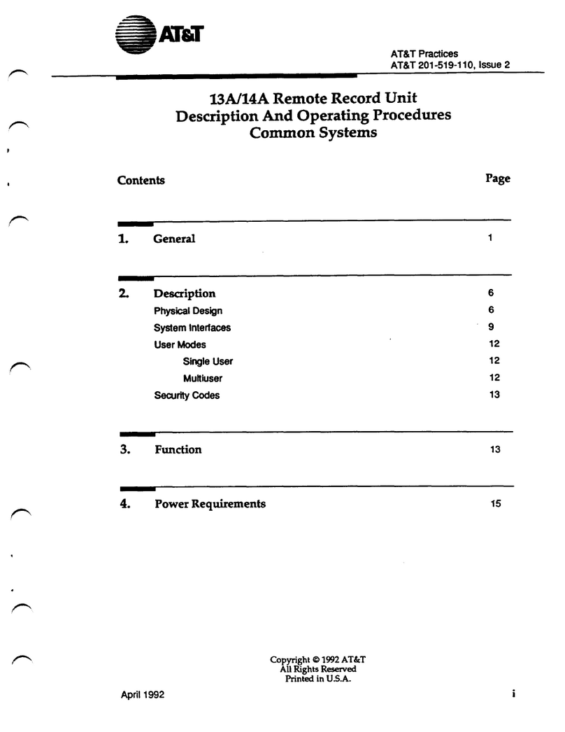 AT&T 13A Manuale