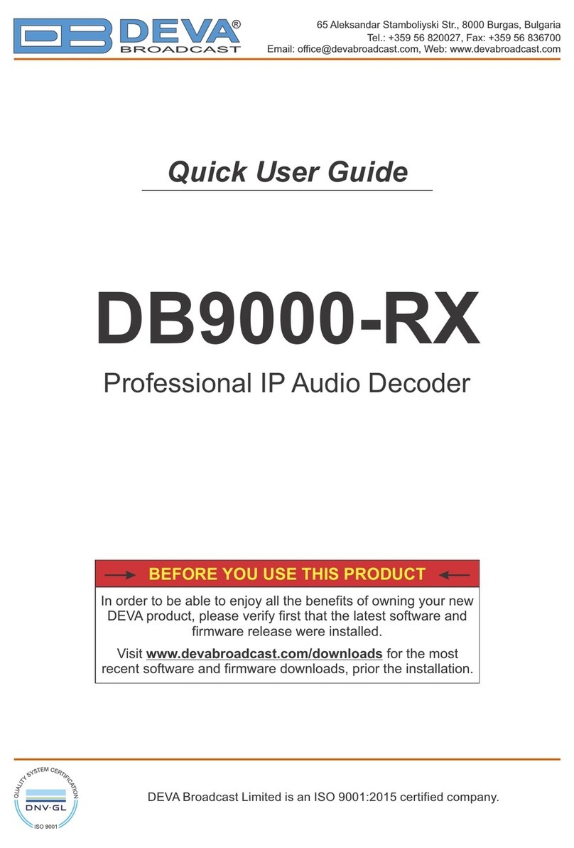 DEVA Broadcast DB9000-RX Manuale di istruzioni