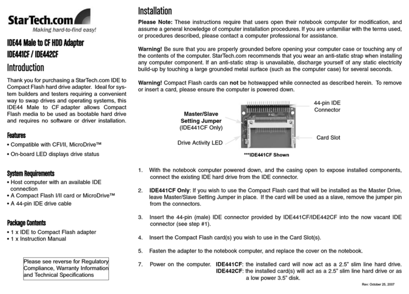 StarTech.com IDE44 Manuale di riferimento StarTech.com IDE44 Manuale di riferimento