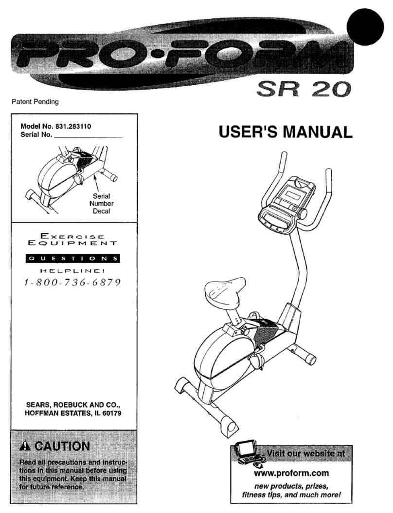 Sears PRO-FORM SR 20 Manuale utente