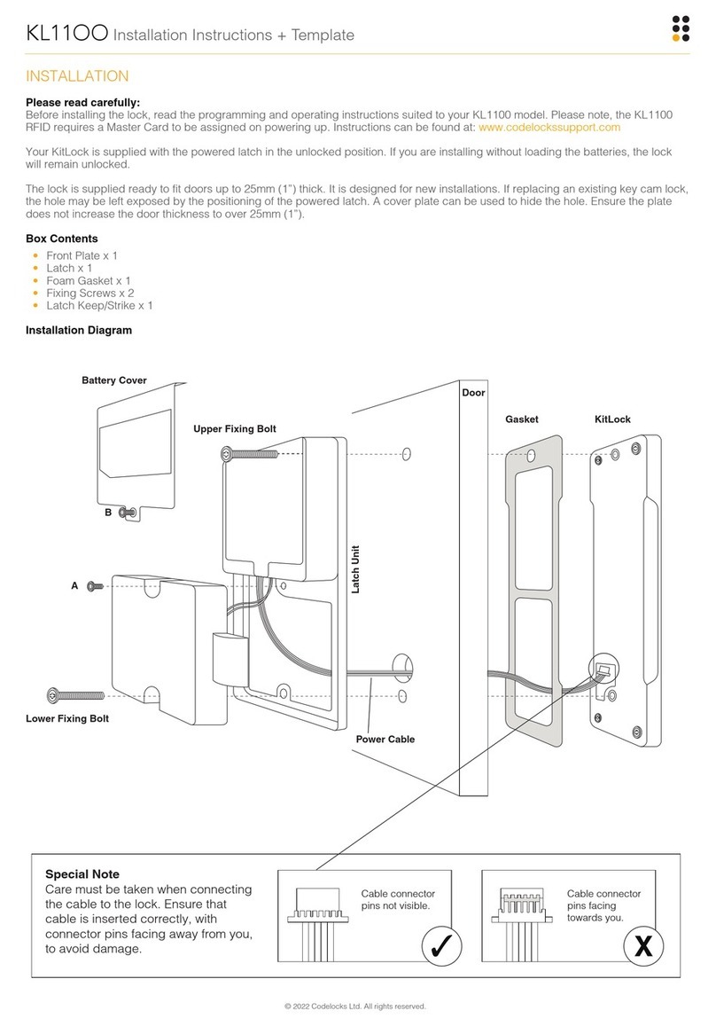CODELOCKS Kit-Lock KL1100 Manuale utente
