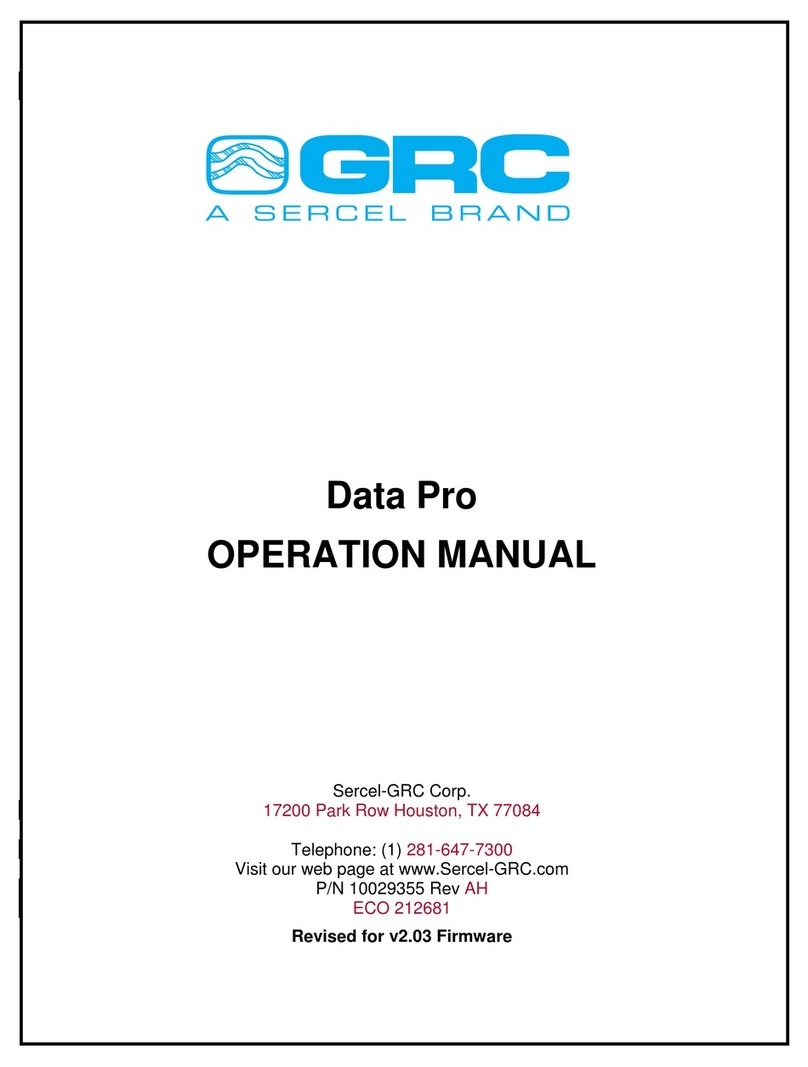 Sercel GRC DATA PRO Manuale utente