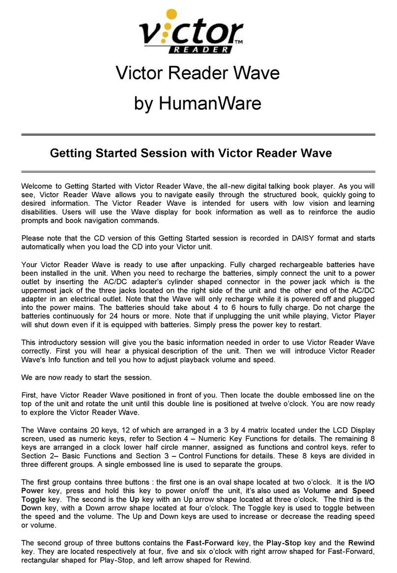 Humanware Victor Reader Wave Manuale utente