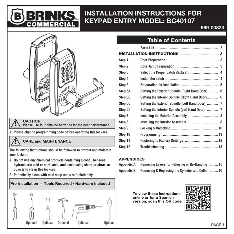 BRINKS BC40107 Manuale utente