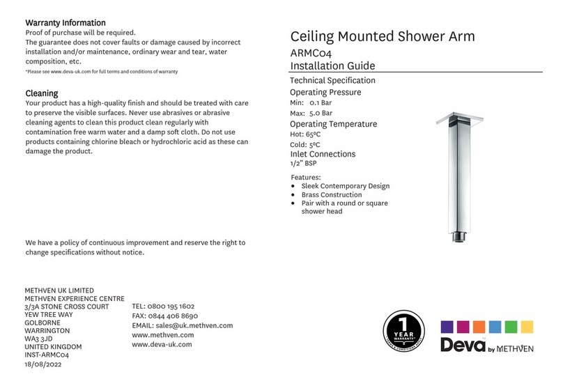 METHVEN Deva ARMC04 Manuale utente METHVEN Deva ARMC04 Manuale utente