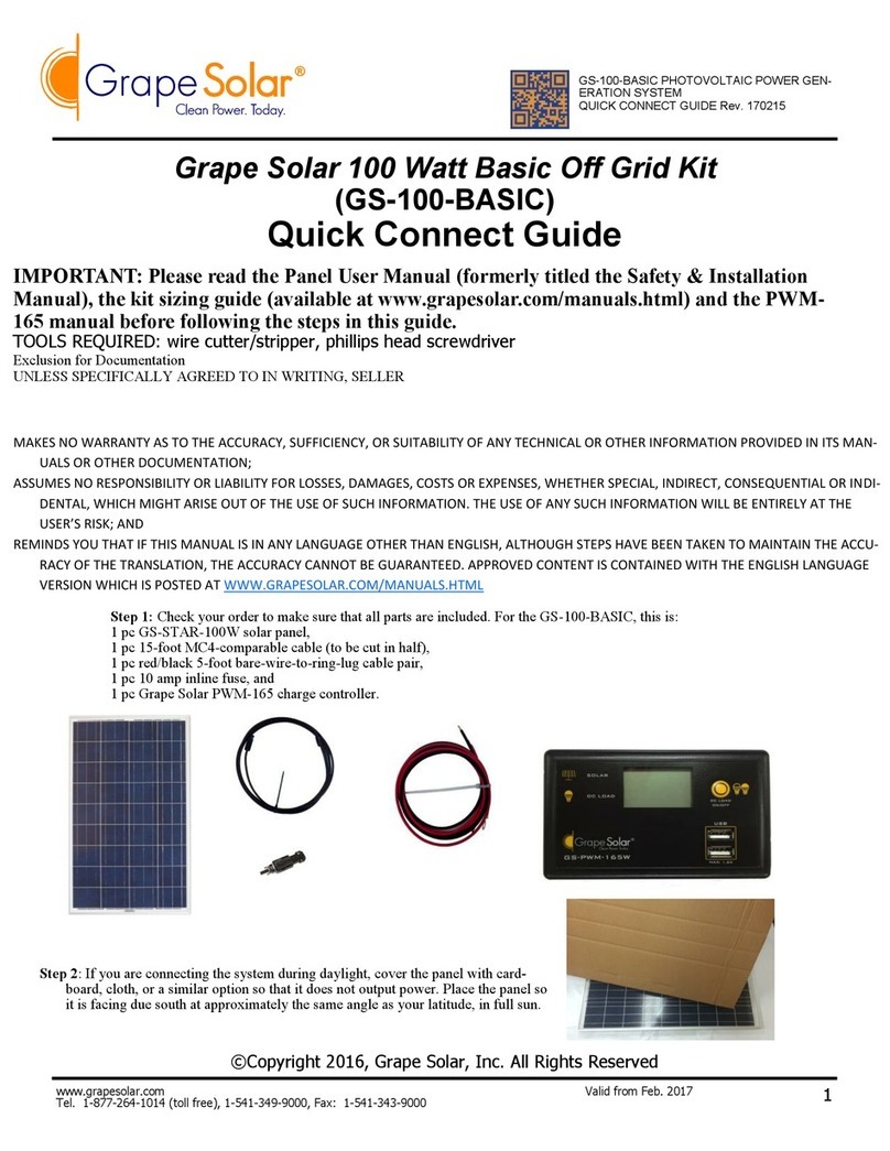 Grape Solar GS-100-BASIC Istruzioni per il montaggio