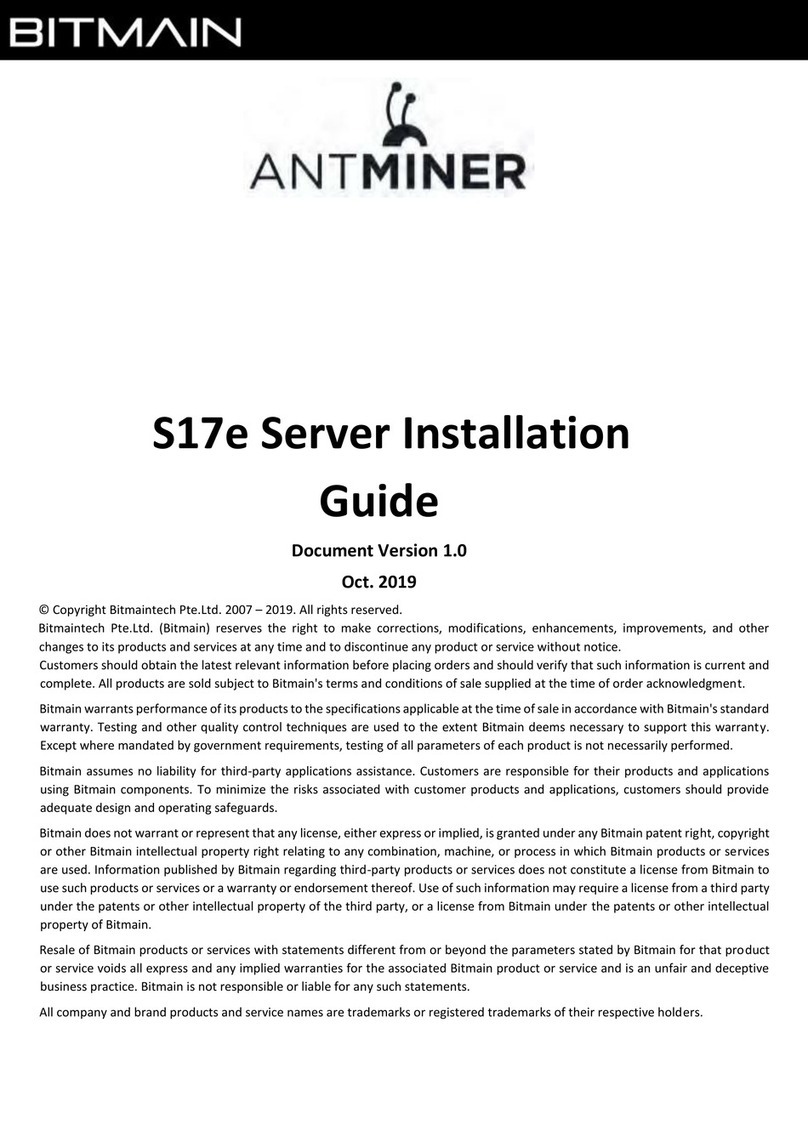 BITMAIN ANTMINER S17e Manuale utente